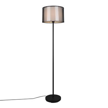 Burton Matt Black & Cylinder Shade Floor Lamp 411400132